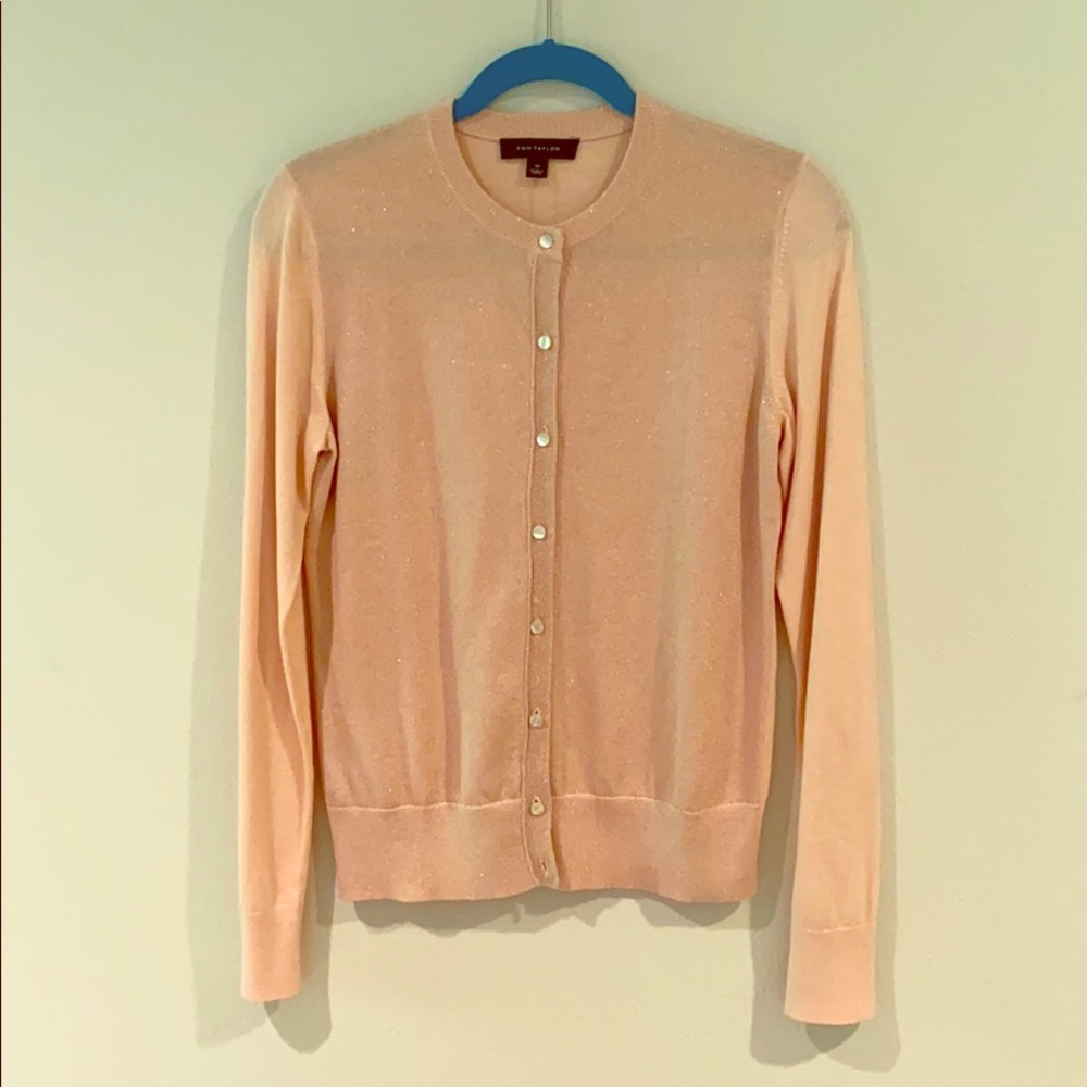 Ann Taylor Sparkling Pink Cardigan